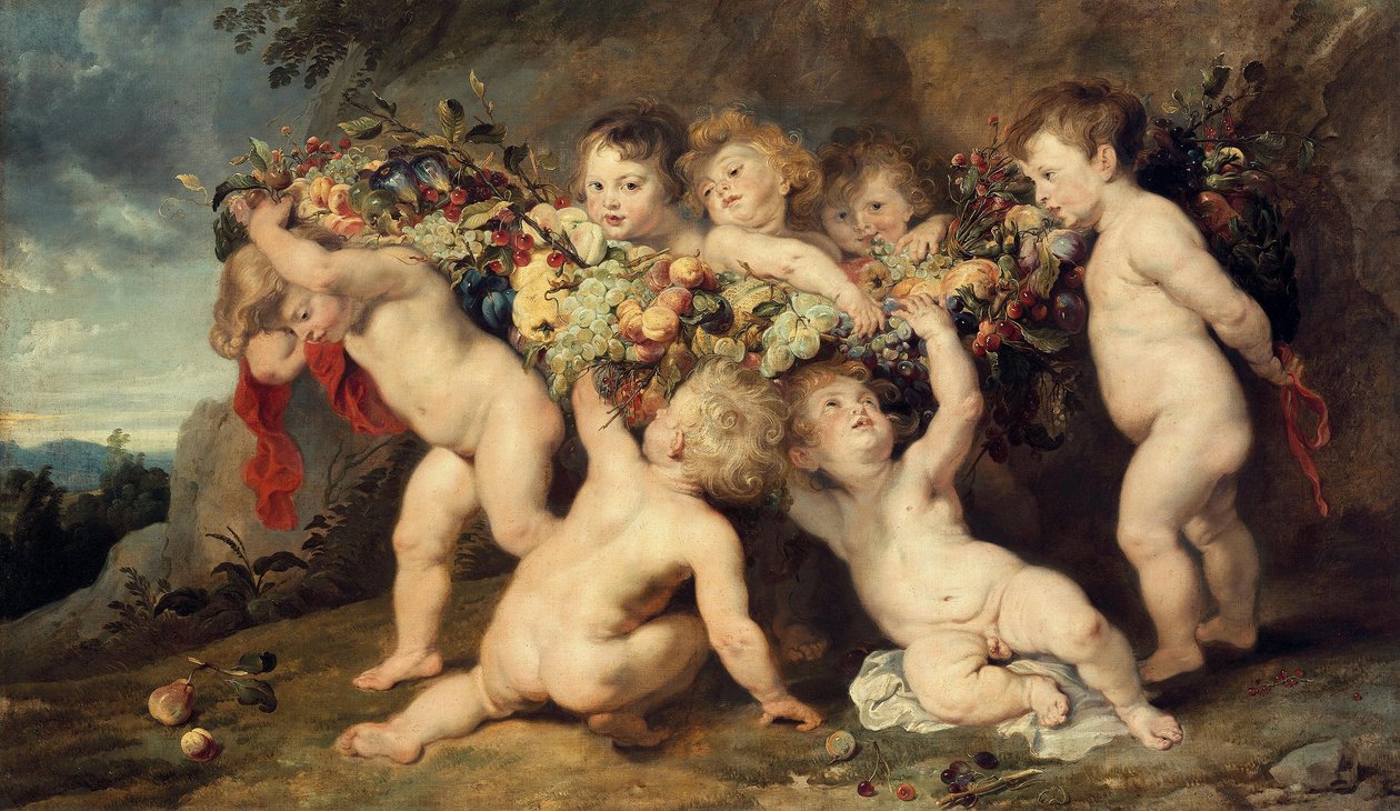 Girlanda owocowa (z Fransem Snydersem i Janem Wildensem) autorstwa Peter Paul Rubens