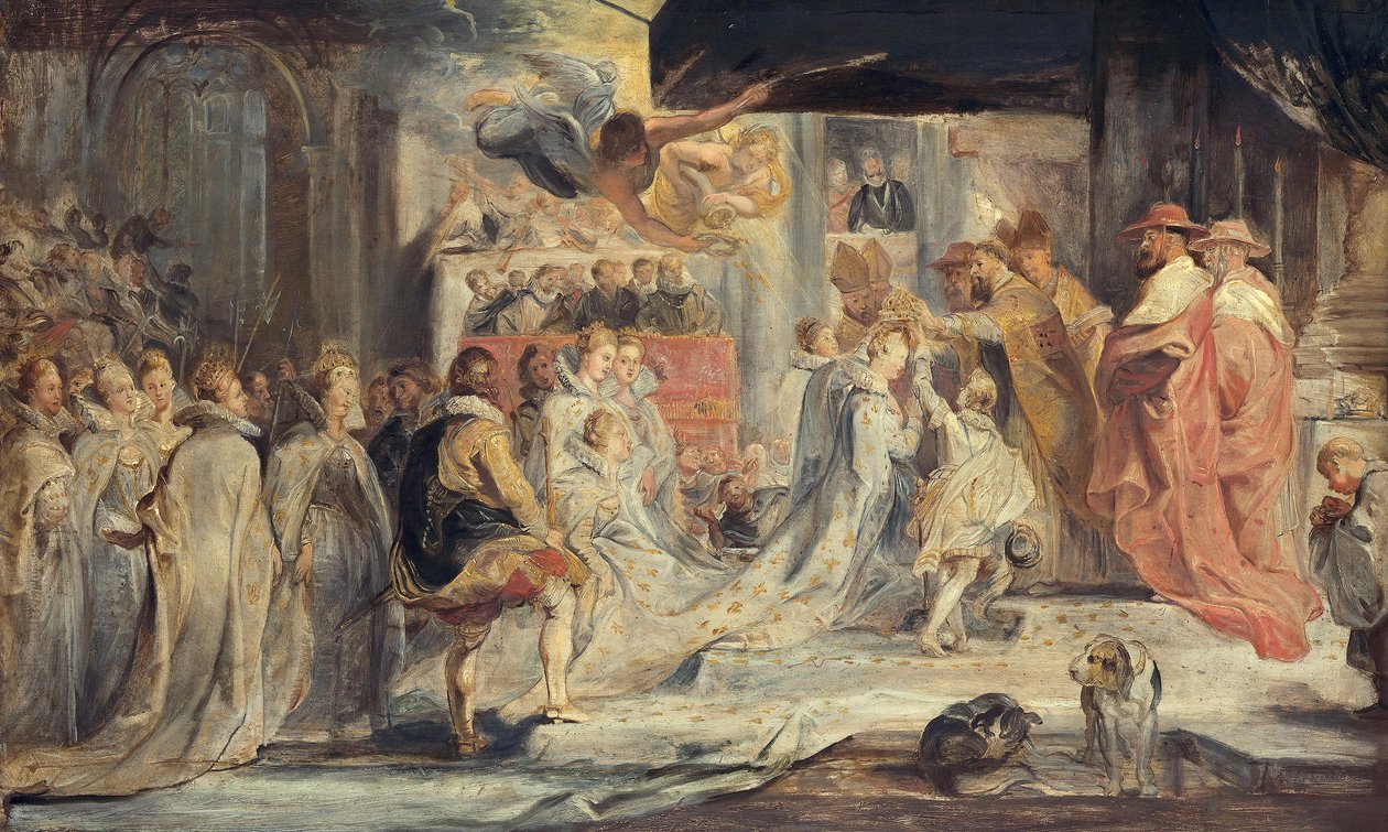 Koronacja królowej (szkic do cyklu poświęconego rodzie Medici) autorstwa Peter Paul Rubens
