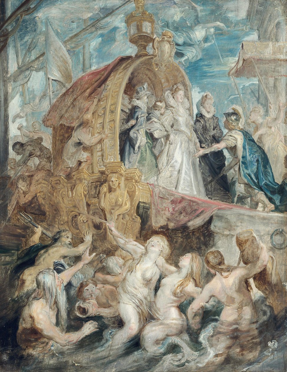Lądowanie w Marsylii (szkic do cyklu poświęconego rodu Medici) autorstwa Peter Paul Rubens