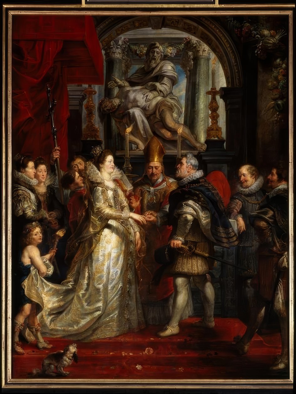 Małżeństwo księżnej Marii Medycejskiej per procurationem z królem Henrykiem IV autorstwa Peter Paul Rubens