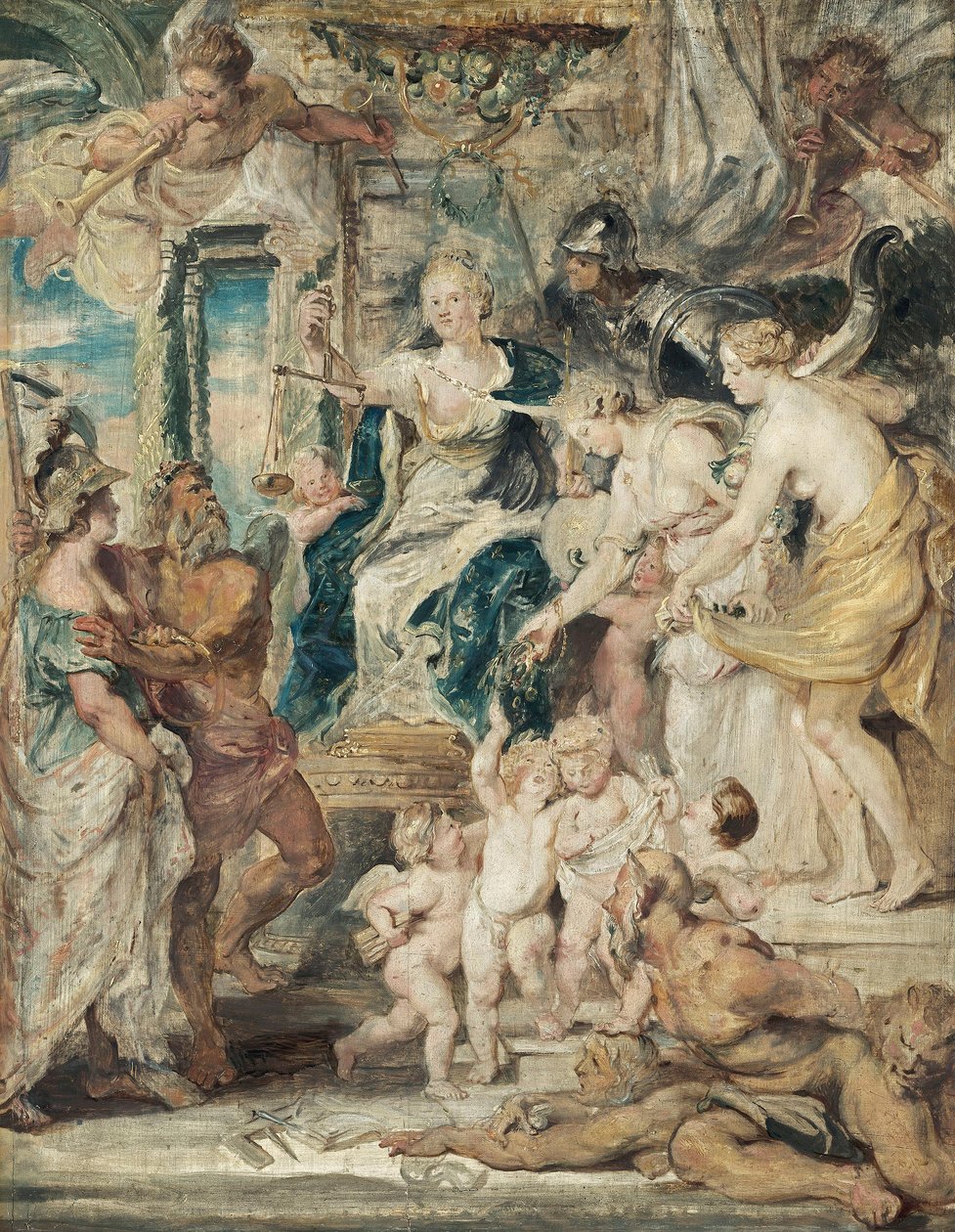 Szczęśliwy rząd (szkic do cyklu poświęconego rodzie Medici) autorstwa Peter Paul Rubens