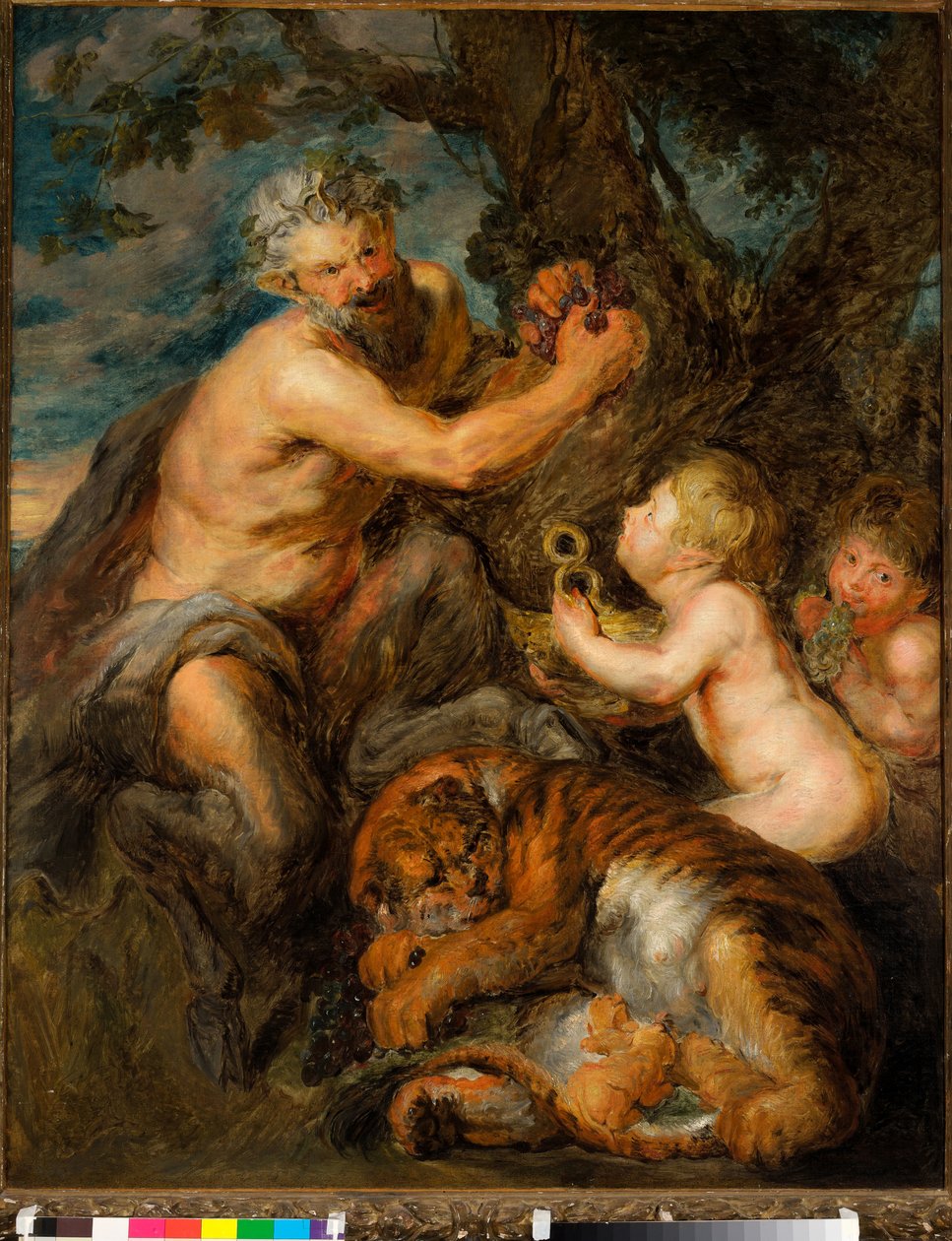Edukacja Bachusa, ok. 1630-40 (olej na płótnie) autorstwa Peter Paul Rubens