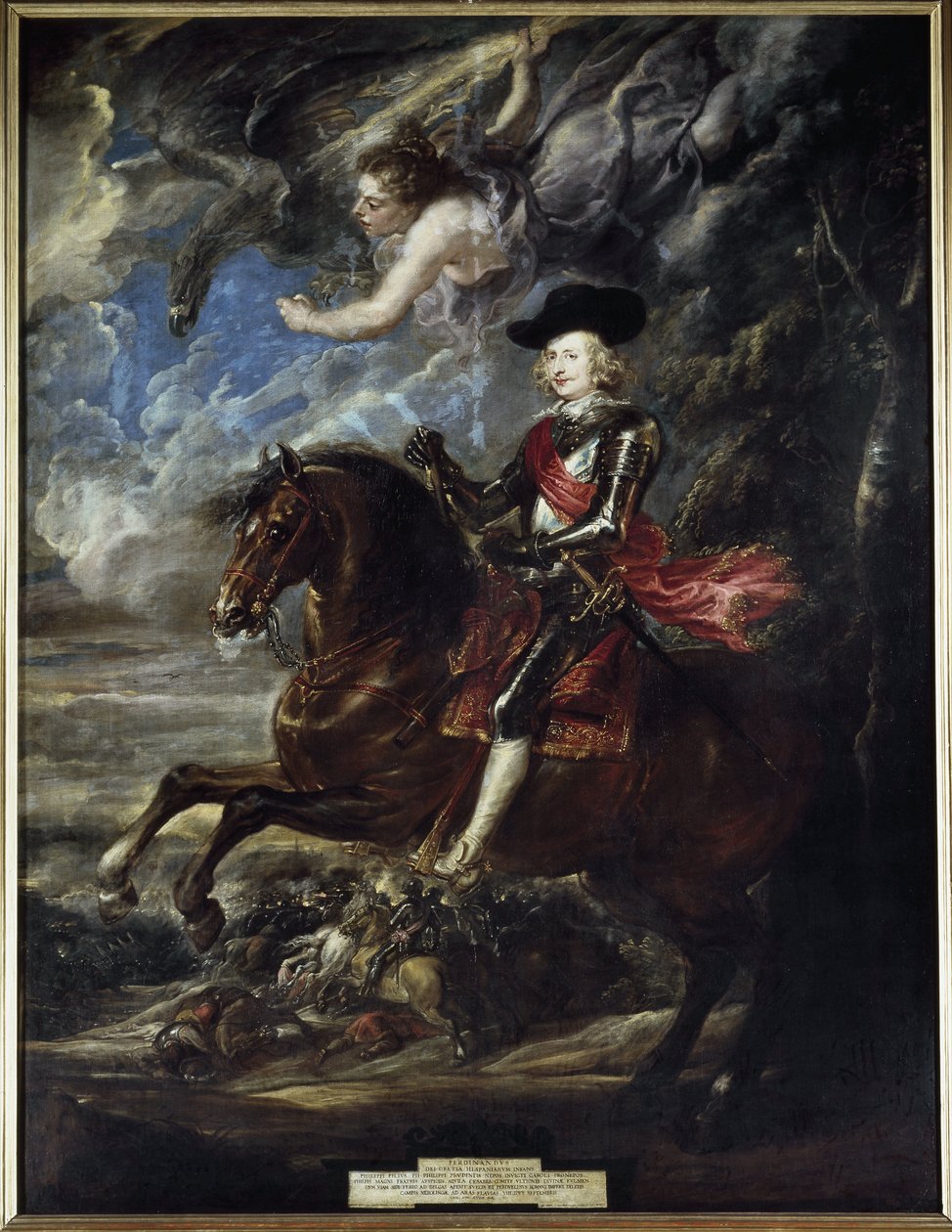 Portret konny kardynała Infanta Ferdynanda Austrii w bitwie pod Nordlingen - Olej na płótnie, ok. 1636 autorstwa Peter Paul Rubens