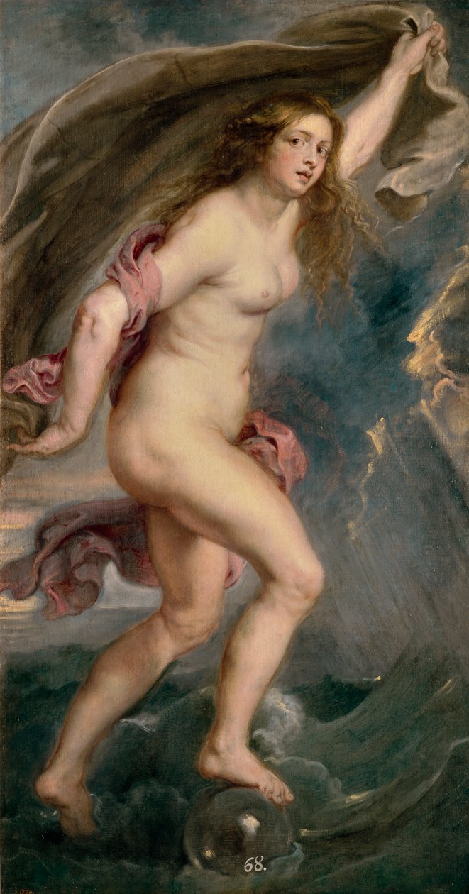Fortuna - Rubens, Pieter Paul (1577-1640) - 1636-1638 - Olej na płótnie - 182,3x101 - Museo del Prado, Madryt autorstwa Peter Paul Rubens