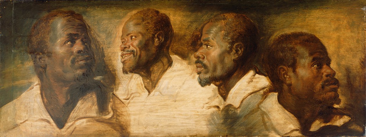 Cztery badania męskiej głowy, c.1617-1620 autorstwa Peter Paul Rubens