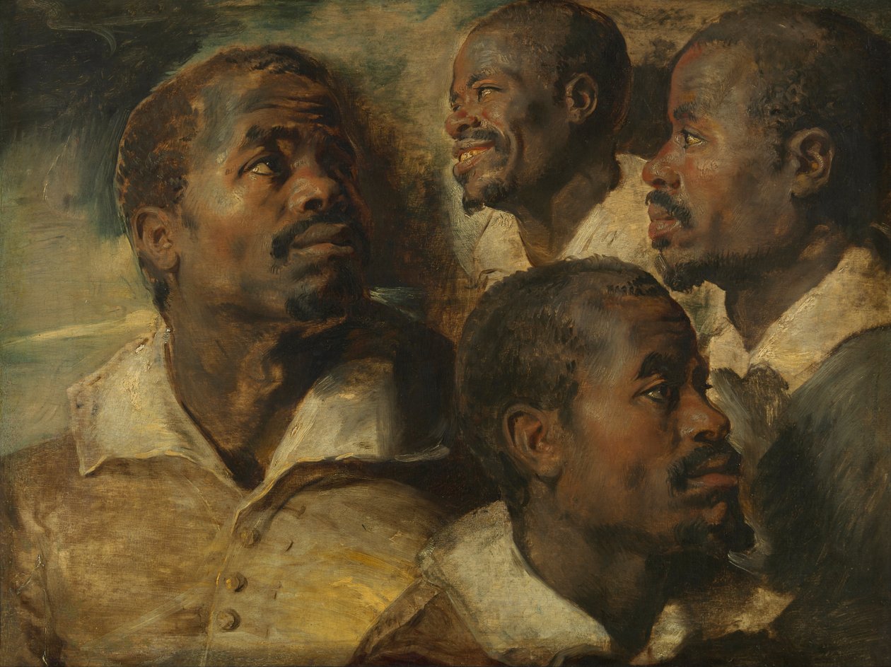 Cztery studia głowy Maura autorstwa Peter Paul Rubens