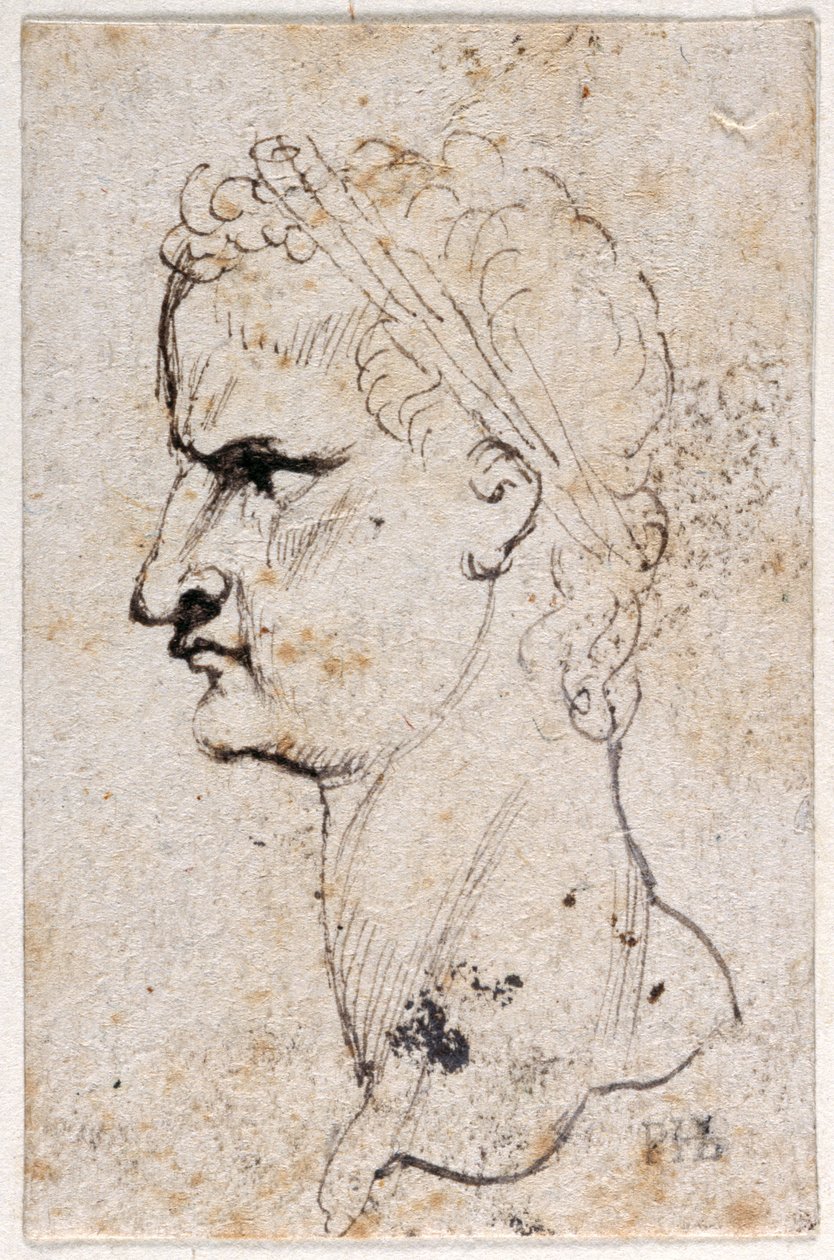 Gaius Caligula, z dziesięciu rysunków ośmiu z pierwszych dwunastu Cezarów, według medali Giovanniego da Cavino (pióro i atrament na papierze) autorstwa Peter Paul Rubens