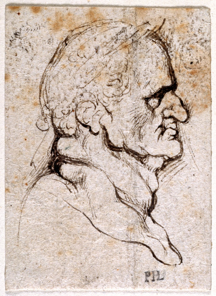 Galba, z dziesięciu rysunków ośmiu z pierwszych dwunastu Cezarów, według medali Giovanniego da Cavino (pióro i atrament na papierze) autorstwa Peter Paul Rubens
