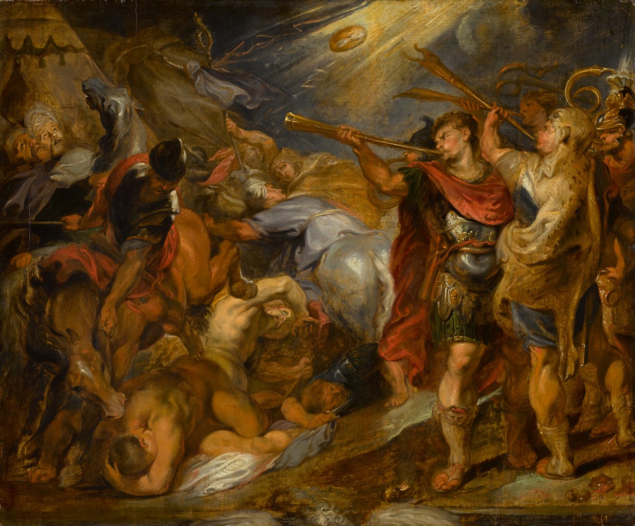 Gedeon pokonujący Madianitów, ok. 1625-1630 (olej na panelu z kołyski) autorstwa Peter Paul Rubens