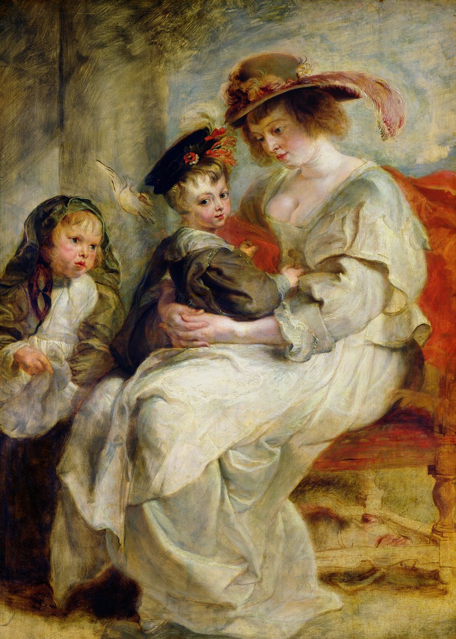 Helene Fourment (1614-73) z dwójką swoich dzieci, Claire-Jeanne i Francois, c.1636-37 autorstwa Peter Paul Rubens