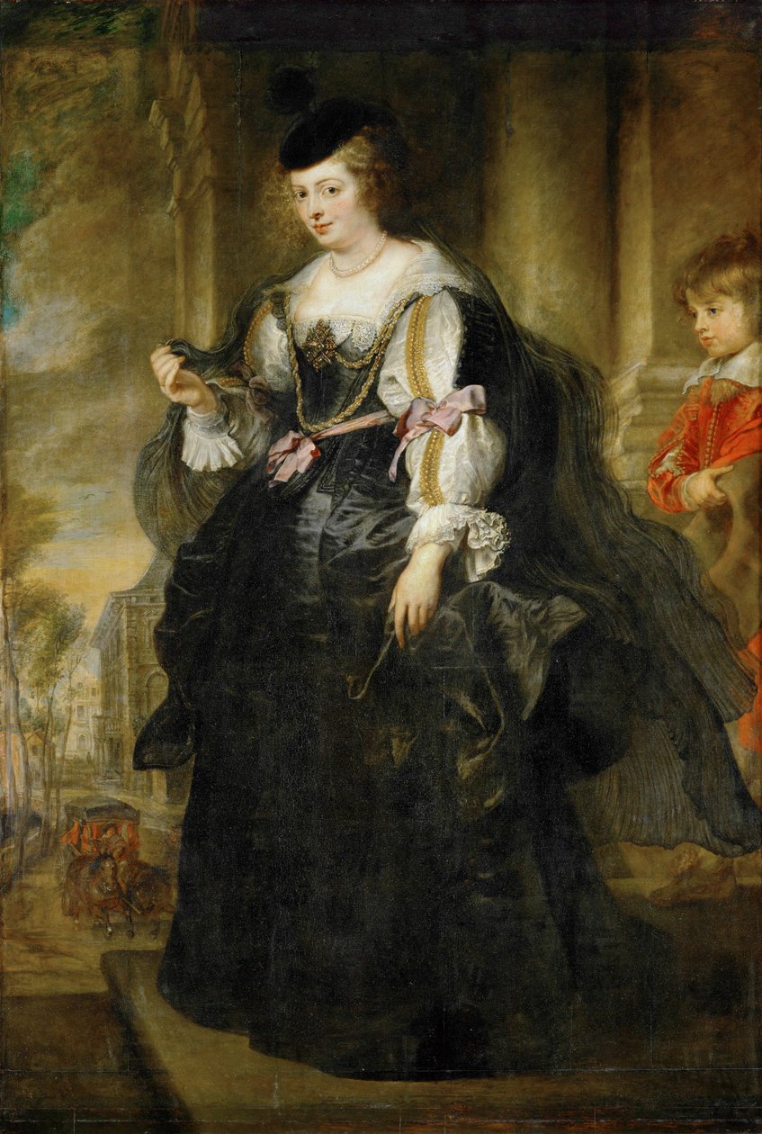 Helene Fourment z powozem (obraz na drewnie) autorstwa Peter Paul Rubens