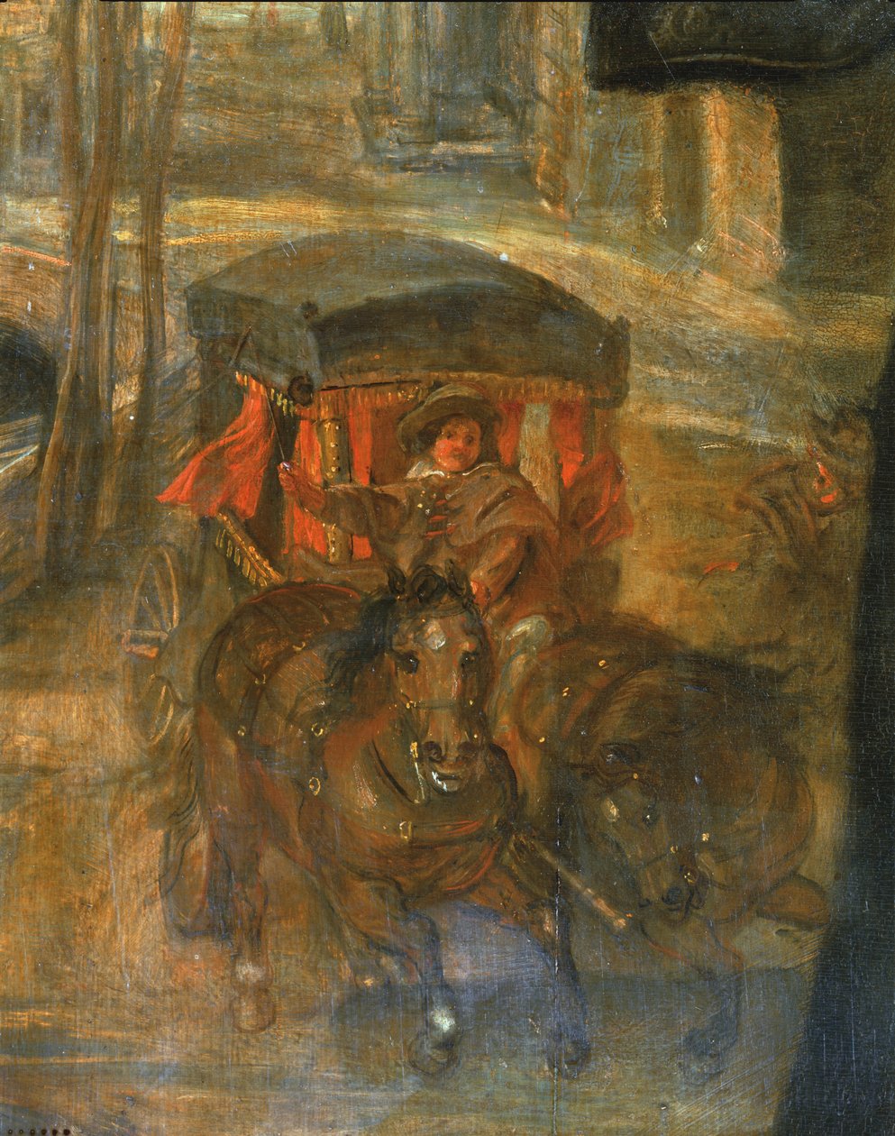 Helene Fourment z powozem (obraz na drewnie) autorstwa Peter Paul Rubens