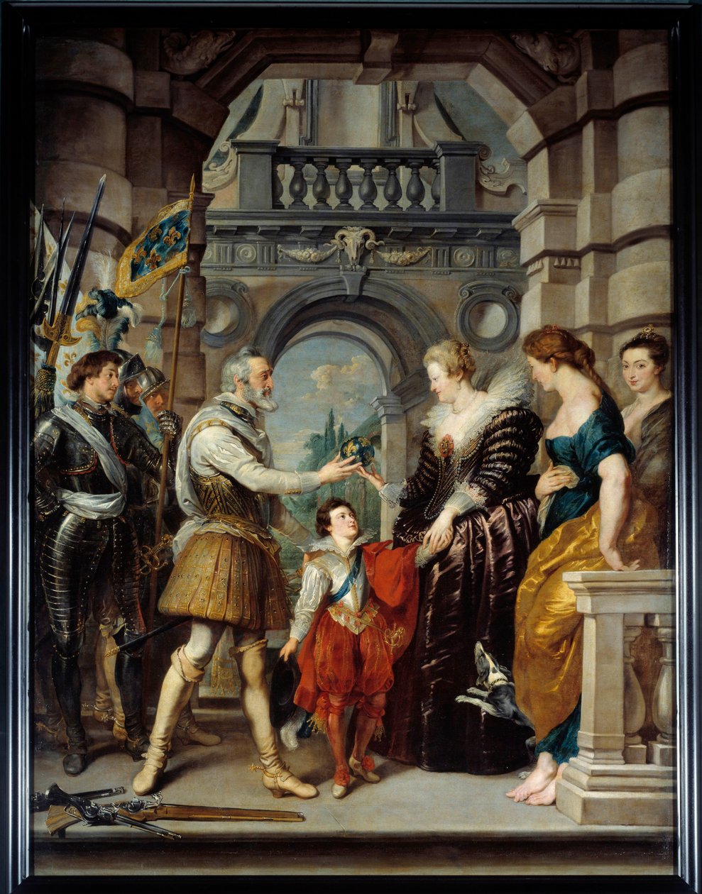 Henryk IV (1543-1610) wyjechał na wojnę niemiecką i 20 marca powierzył królowej Marii Medycejskiej (1573-1642) rządy swojego królestwa autorstwa Peter Paul Rubens