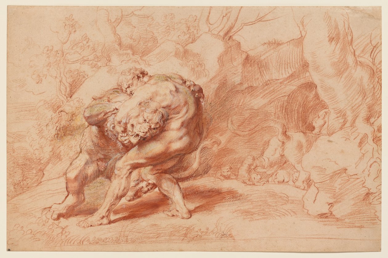 Herkules duszący lwa nemejskiego autorstwa Peter Paul Rubens