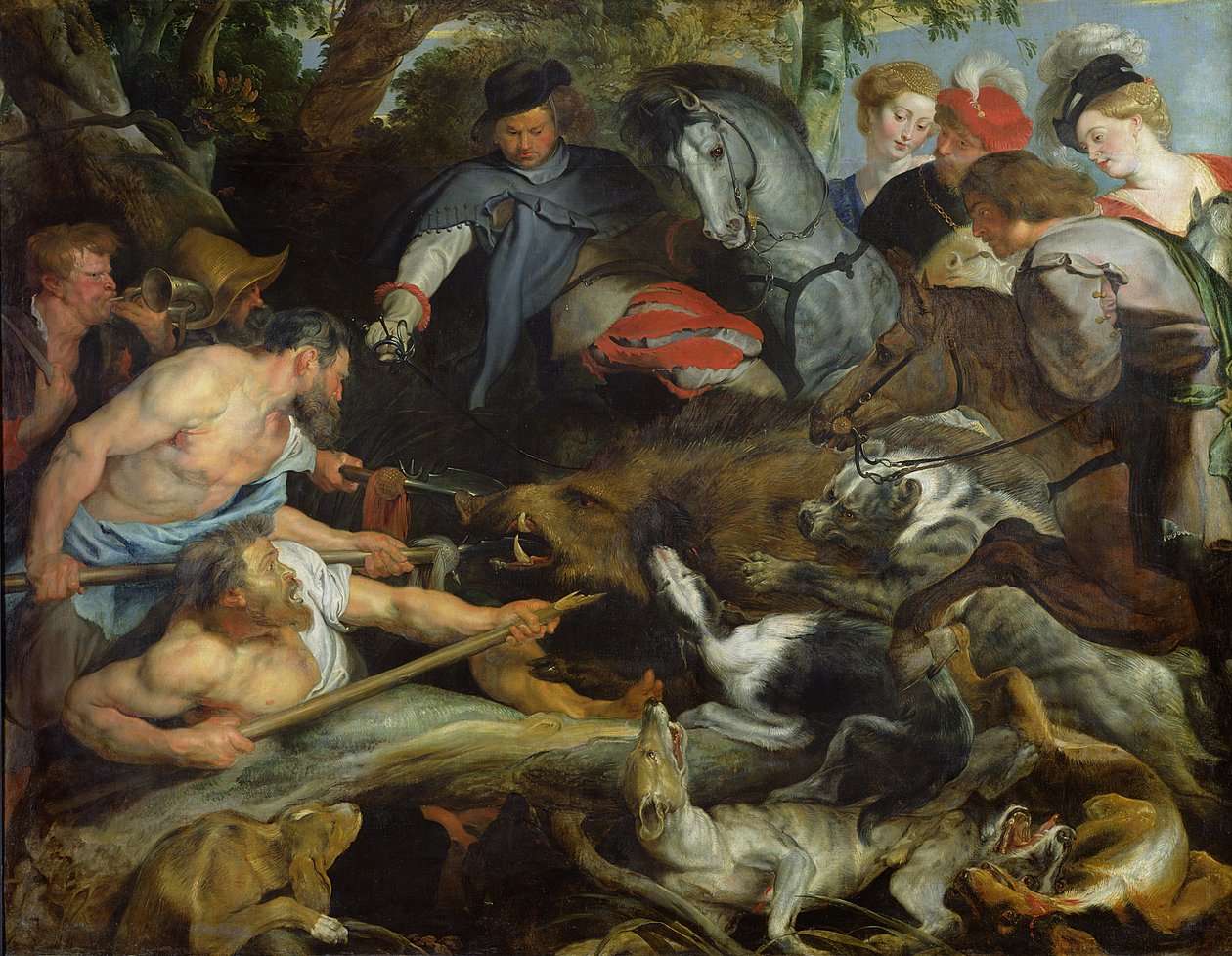Polowanie na dzika, ok. 1615-16 autorstwa Peter Paul Rubens