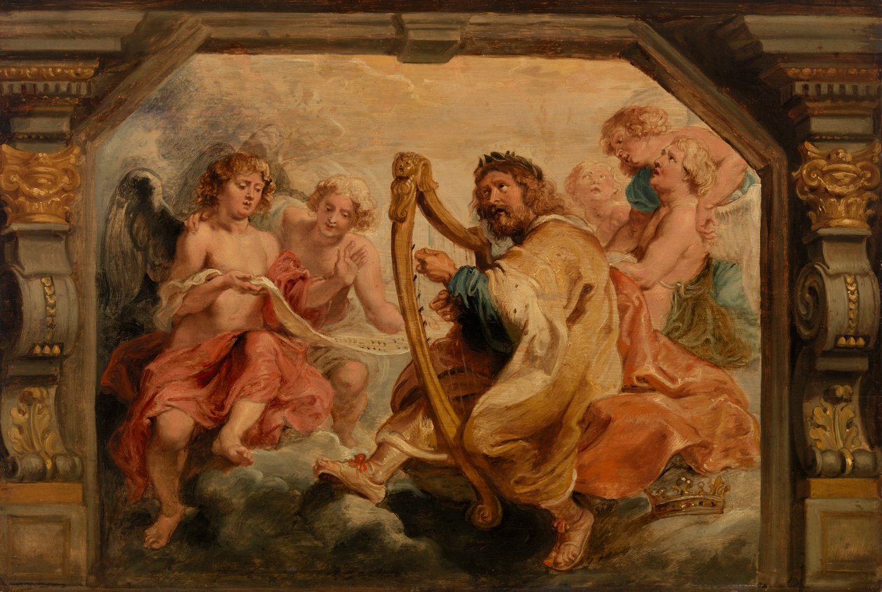 Król Dawid grający na harfie autorstwa Peter Paul Rubens