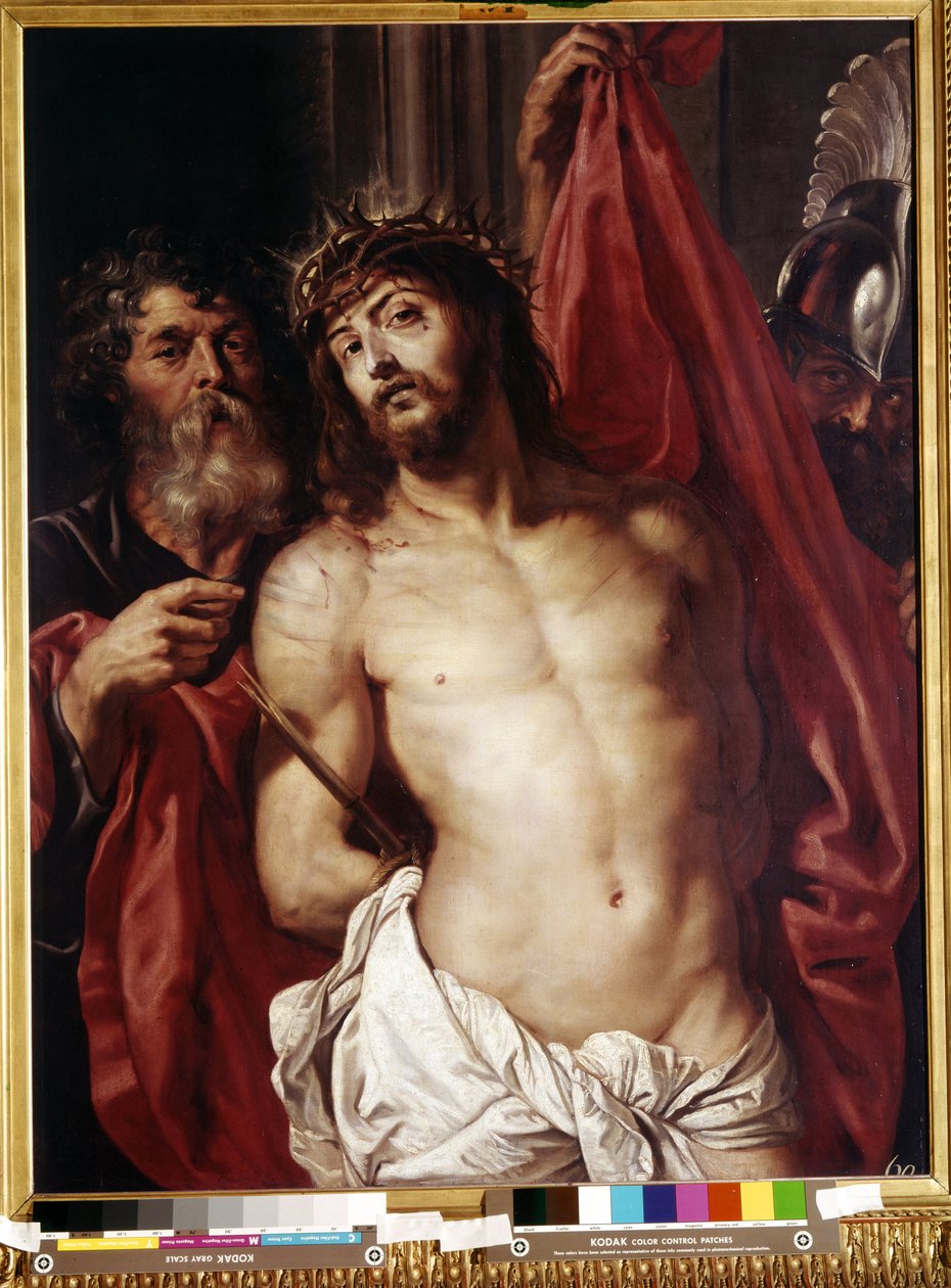 Korona cierniowa, Ecce Homo (Korona cierniowa, Ecce Homo). Obraz Petera Paula (Pierre-Paul) Rubensa (lub Peter Paul lub Petrus Paulus) (1577-1640)). Olej na drewnie autorstwa Peter Paul Rubens