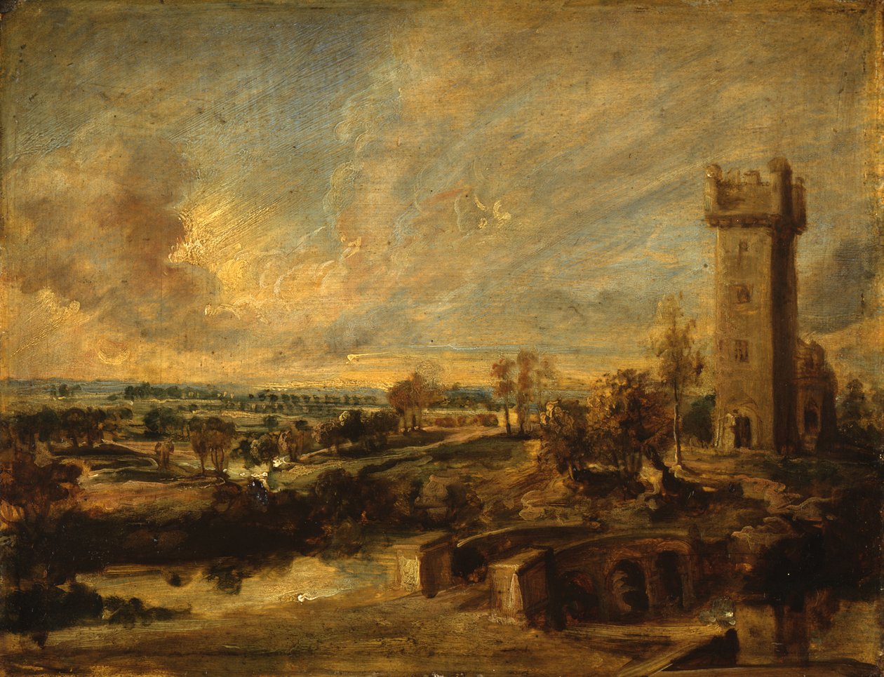 Krajobraz z wieżą autorstwa Peter Paul Rubens