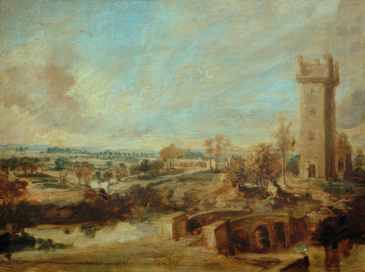 Krajobraz z wieżą autorstwa Peter Paul Rubens