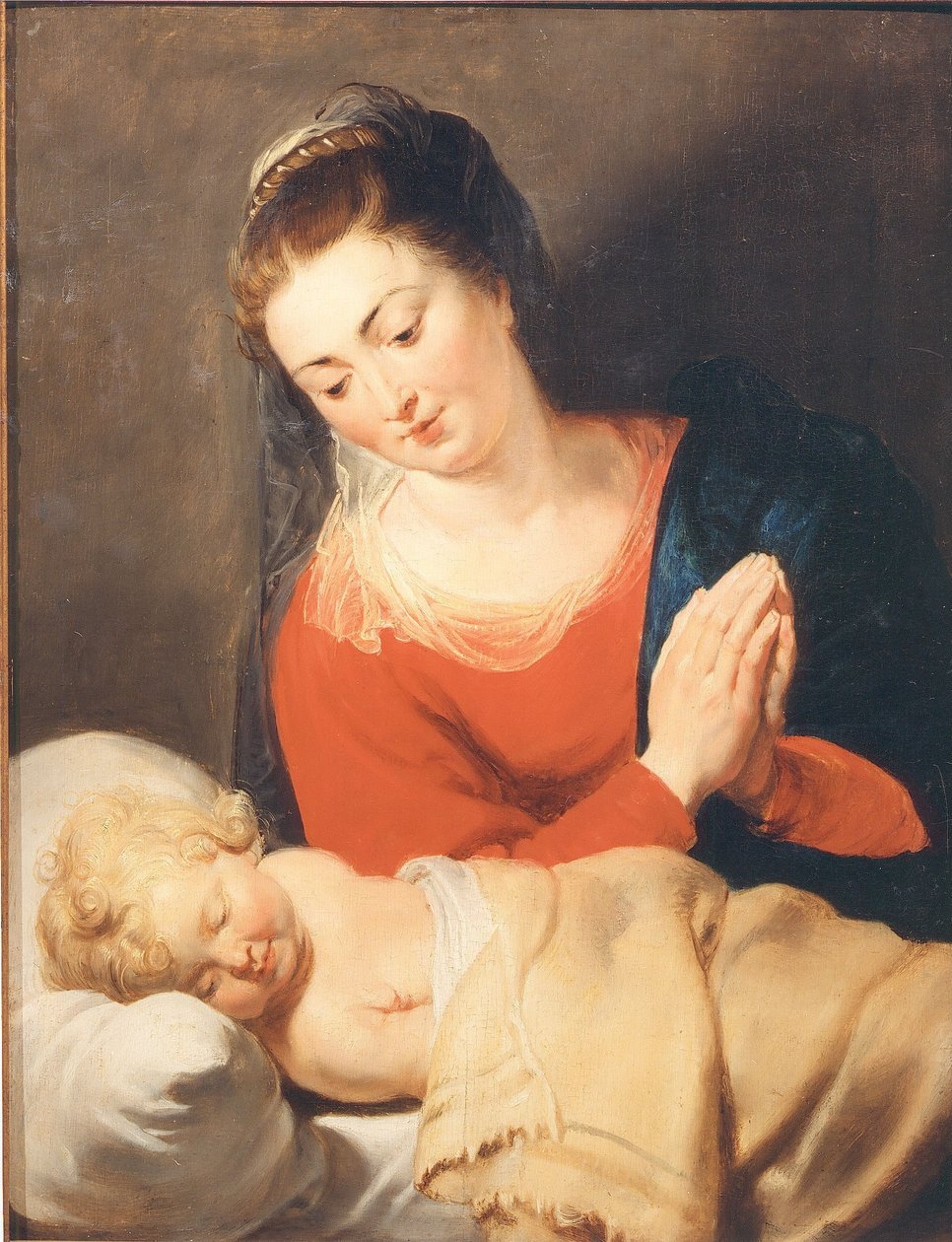 Maria przed śpiącym Dzieciątkiem Jezus autorstwa Peter Paul Rubens