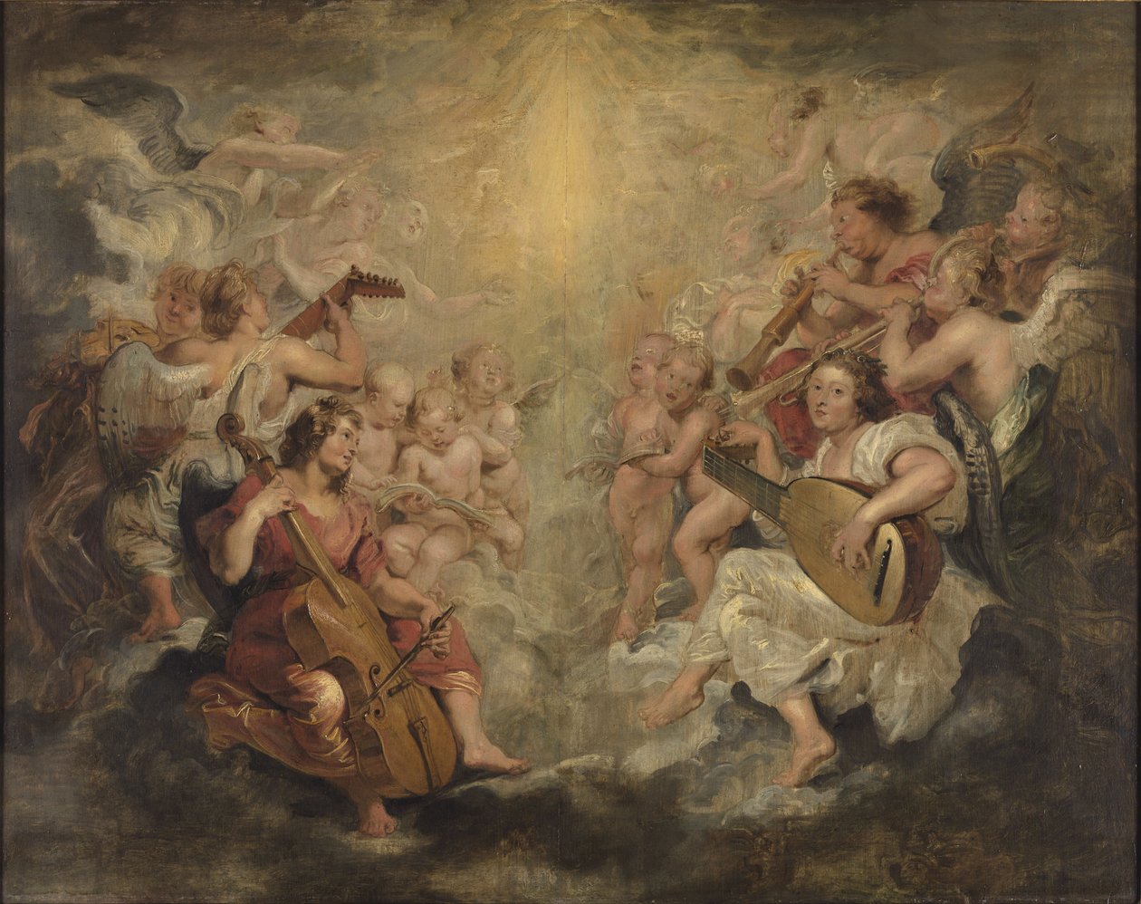 Anioły tworzące muzykę autorstwa Peter Paul Rubens