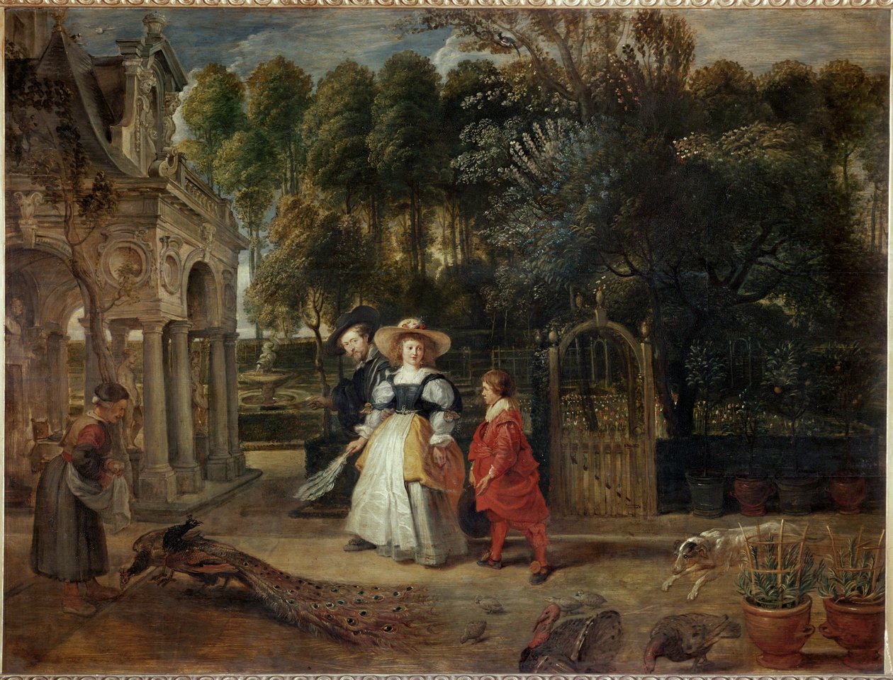 Peter Paul Rubens i jego druga żona Helene Fourment w ogrodzie (olej na płótnie) autorstwa Peter Paul Rubens
