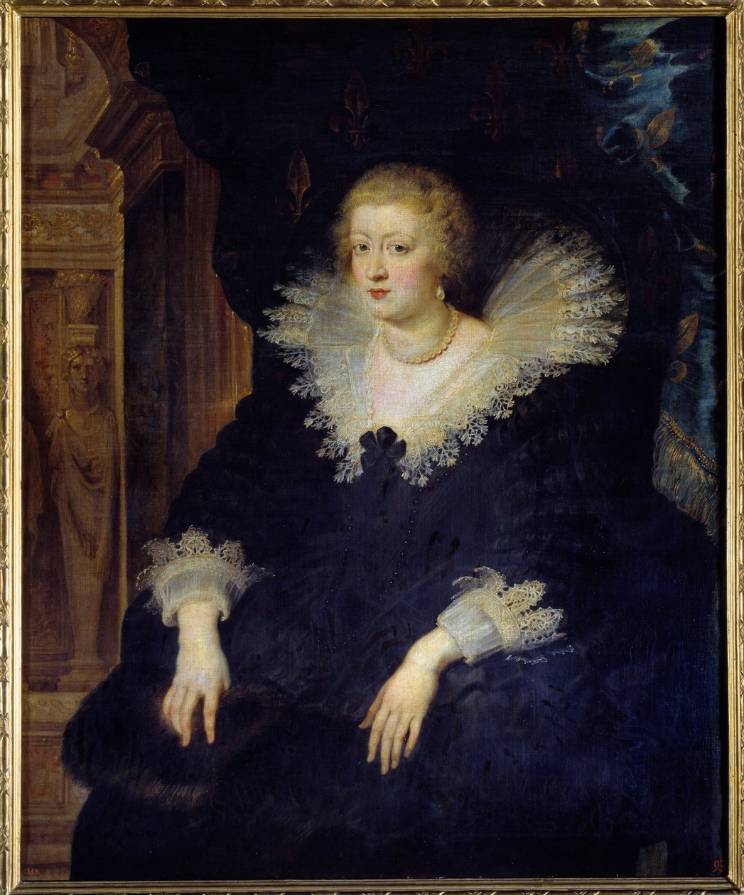 Portret Anny Austrii, królowej Francji (1601-1666) Żona Ludwika XIII (1601-1643) Obraz Peter Paul (Pierre-Paul) Rubens (lub Peter Paul lub Petrus Paulus) (1577-1640) (ec.flam ) 1625 niedz. 1,29x1,06 m Madryt, Musee du Prado autorstwa Peter Paul Rubens