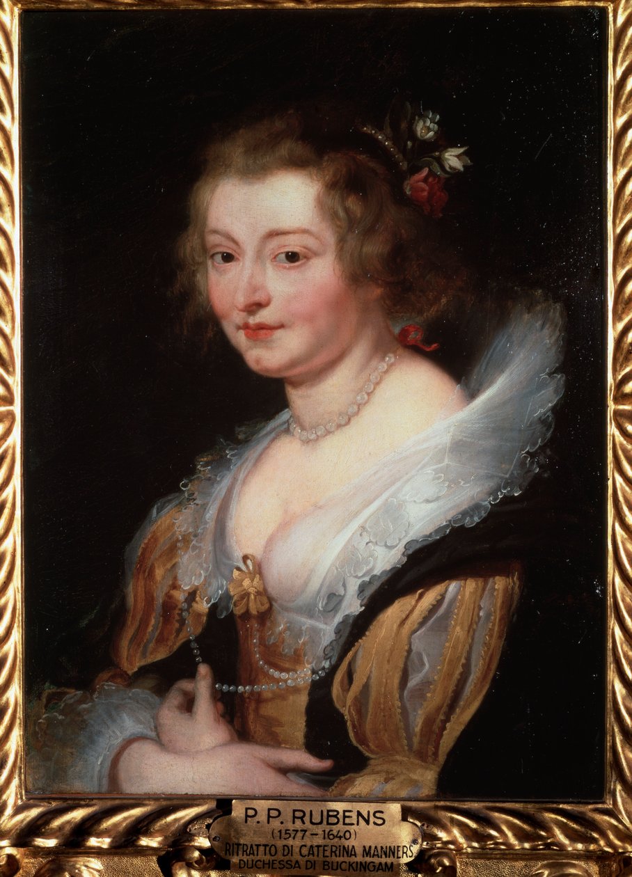 Portret Katarzyny Manners, księżnej Buckingham - olej na desce, ok. 1625-1629 autorstwa Peter Paul Rubens