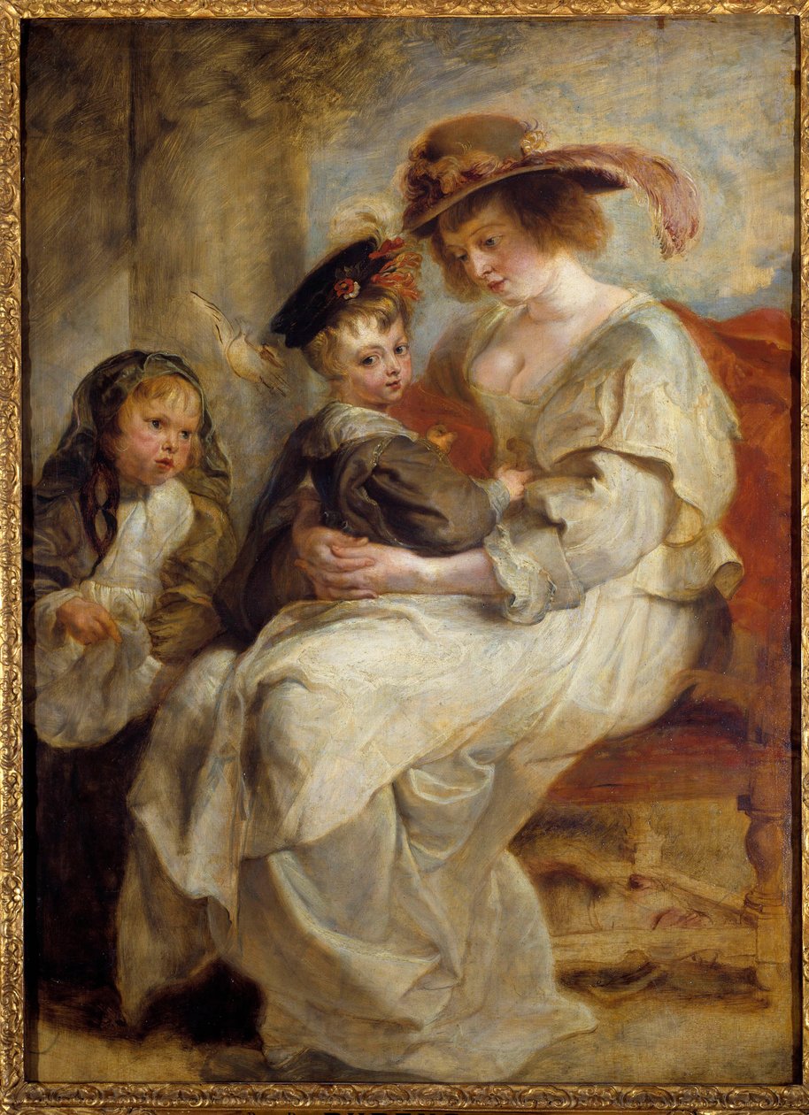 Portret Heleny Fourment (1614-1673), drugiej żony malarza z dwójką dzieci małżeństwa Obraz Pierre Paul (Pierre-Paul) Rubens (lub Peter Paul lub Petrus Paulus) (1577-1640) 1634 nd. 1,15x0,85 m² autorstwa Peter Paul Rubens