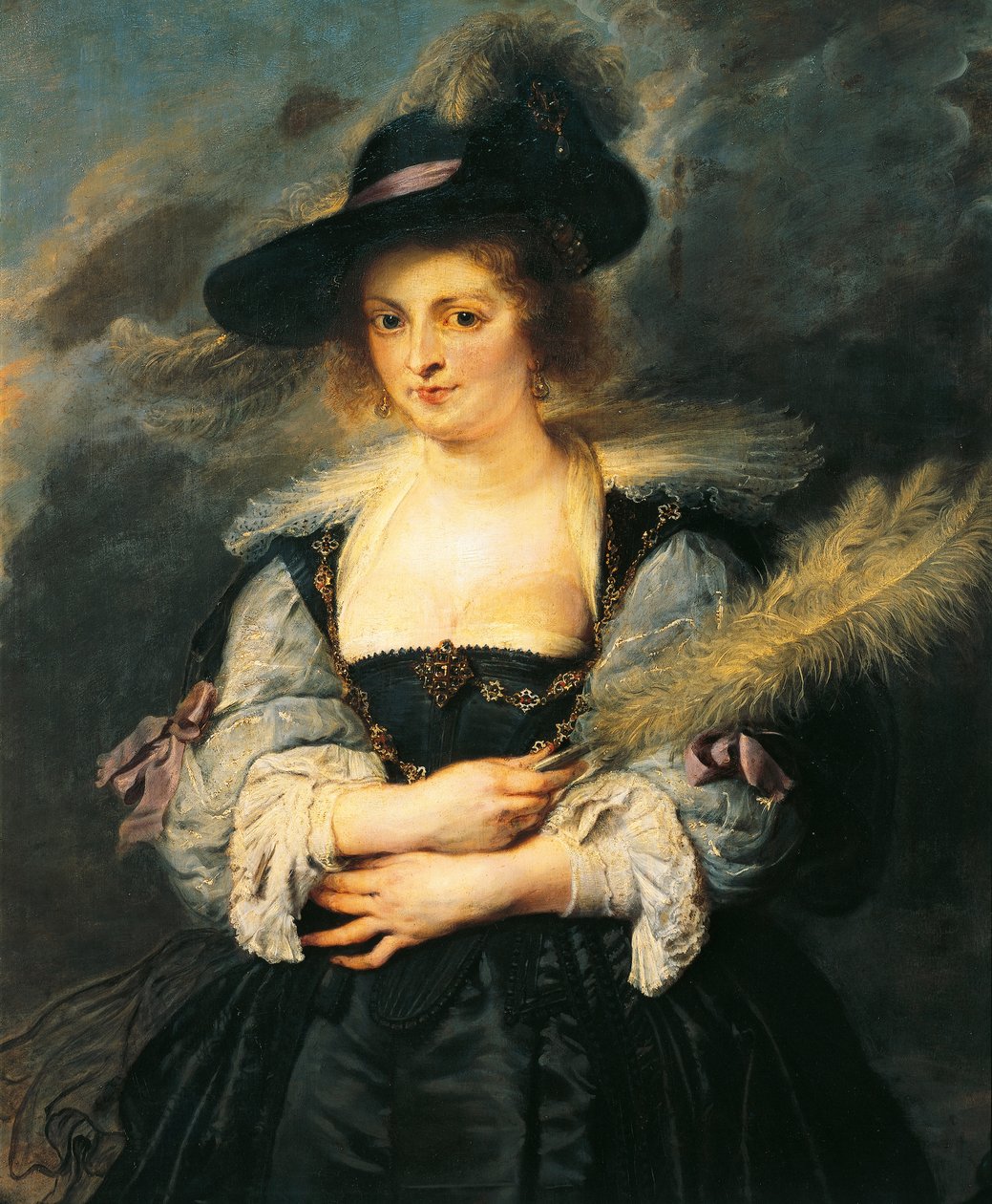 Portret Helene Fourment, autorstwa Petera Paula Rubensa (1577-1640), Detail autorstwa Peter Paul Rubens