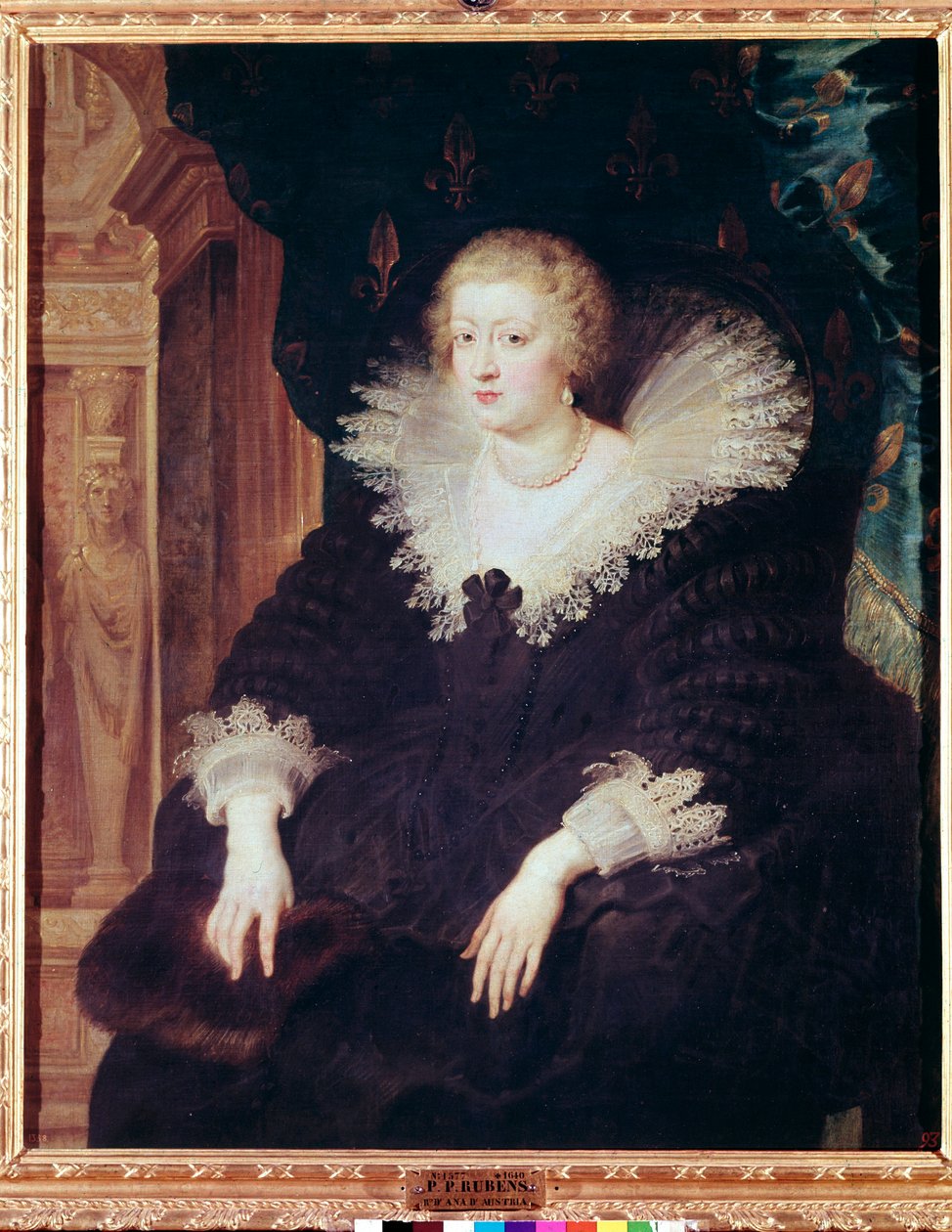 Portret królowej Francji Anny Austriackiej (olej na płótnie) autorstwa Peter Paul Rubens