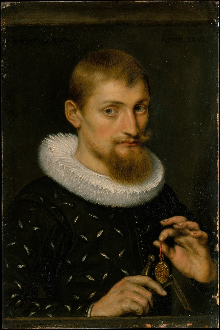 Portret mężczyzny, prawdopodobnie architekta lub geografa autorstwa Peter Paul Rubens