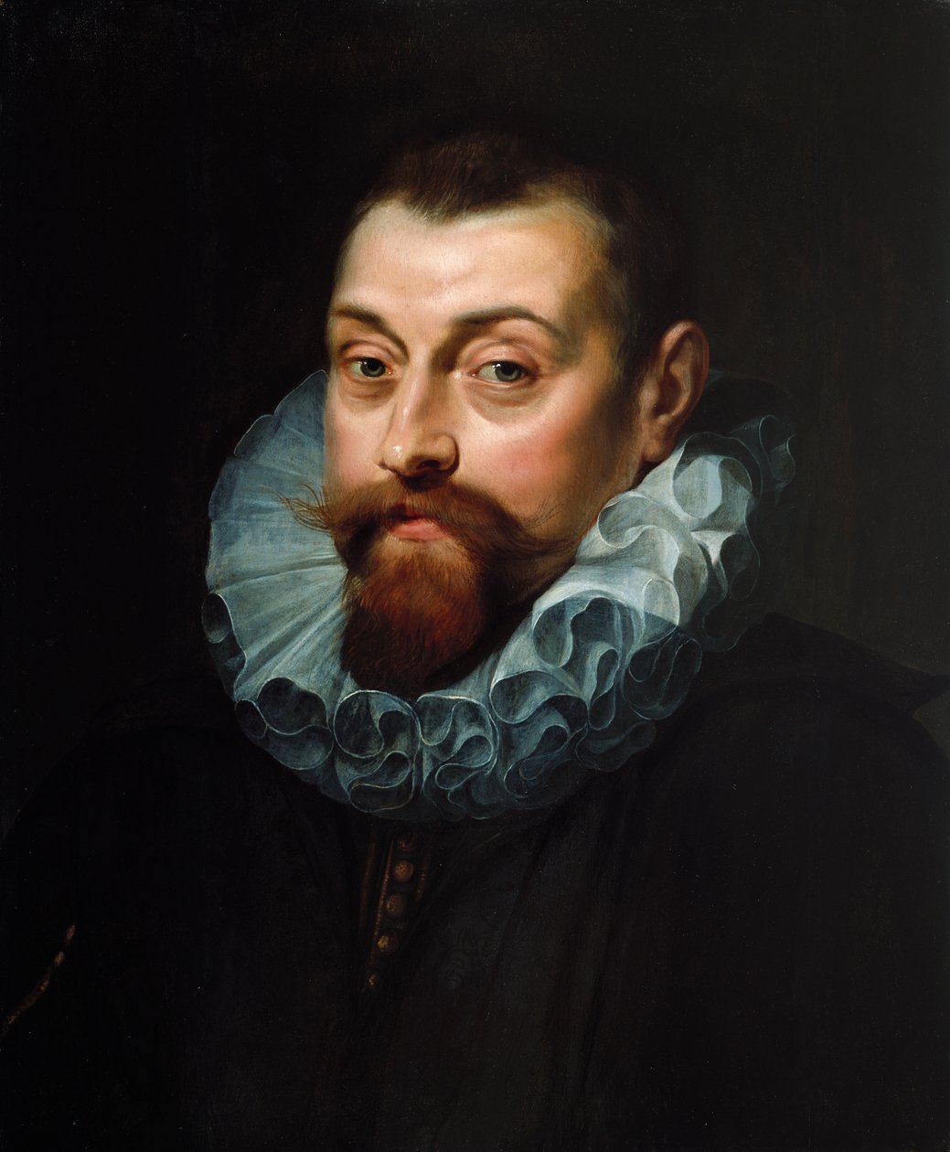 Portret mężczyzny, długość biustu, w ciemnym stroju z białą kryzą, ok.1597-99 autorstwa Peter Paul Rubens