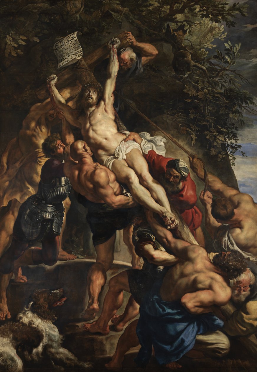 Podniesienie Krzyża, panel środkowy, ok. 1610-11 (olej na desce) autorstwa Peter Paul Rubens