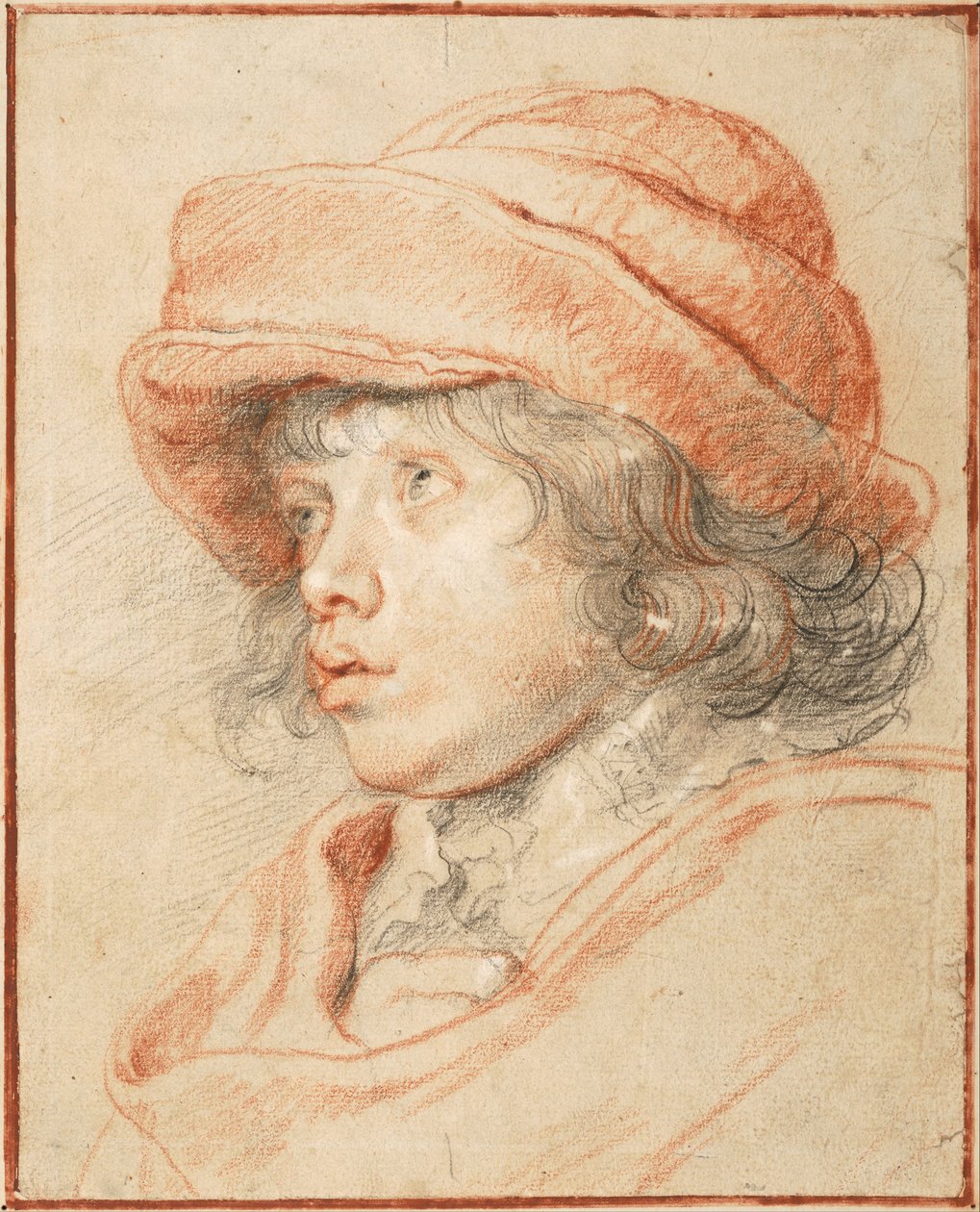 Rubenss Son Nicolaas w czerwonej czapce z filcu, 1625-1627 autorstwa Peter Paul Rubens