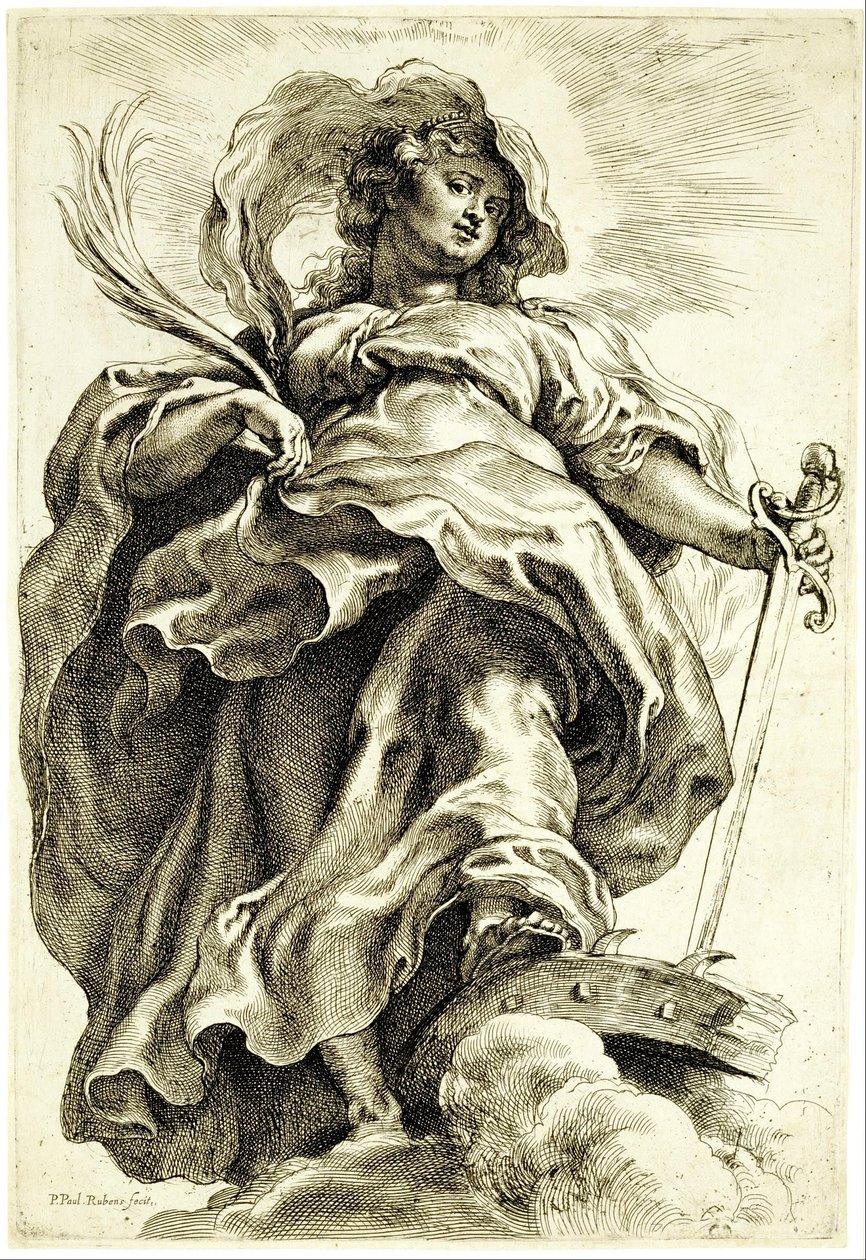 Święta Katarzyna Aleksandryjska w chmurach autorstwa Peter Paul Rubens