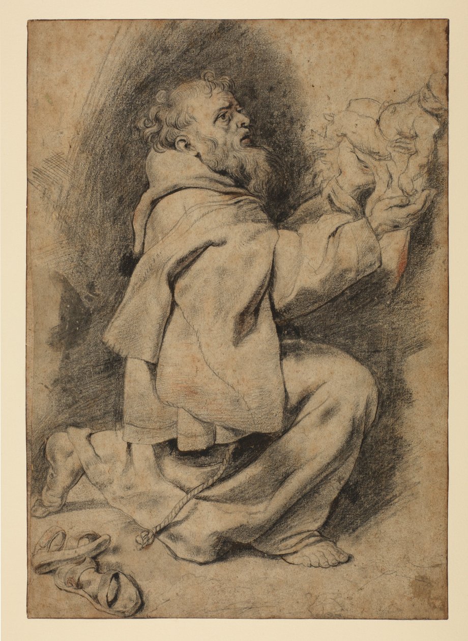 Św. Franciszek klęczący przyjmujący Dzieciątko Chrystus, ok. 1617 r. autorstwa Peter Paul Rubens