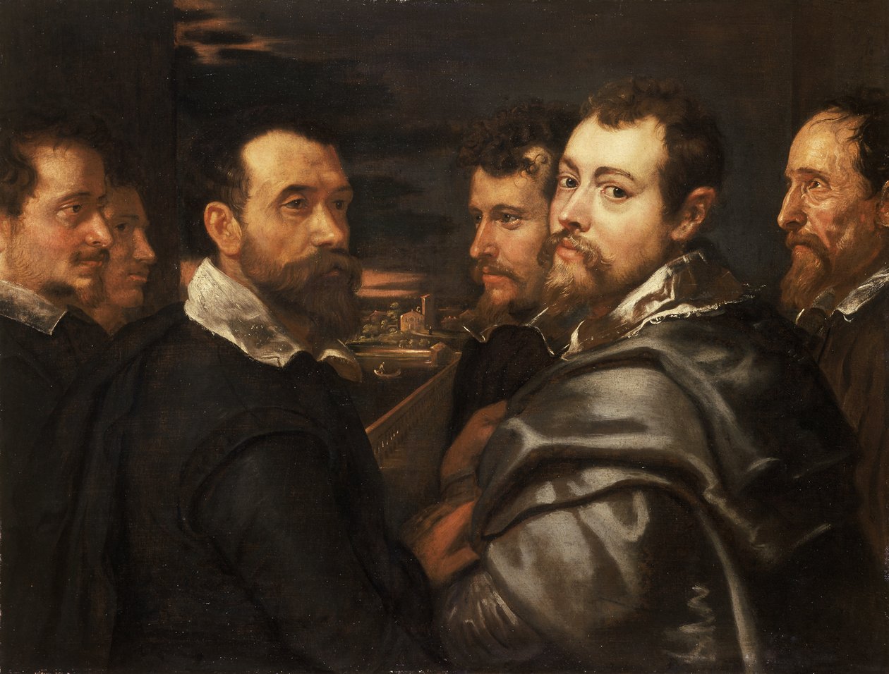 Autoportret w kręgu przyjaciół z Mantui, ok. 1604 autorstwa Peter Paul Rubens