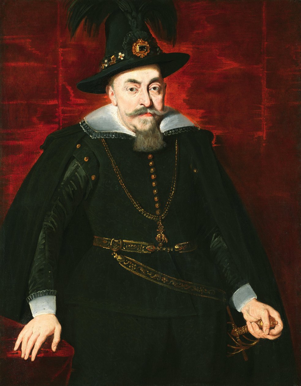 Zygmunt III Waza, król Polski i Szwecji oraz wielki książę litewski - Portret Zygmunta III Wazy, króla Polski (1566-1632), autorstwa Rubensa, Pietera Paula (1577-1640). olej na płótnie autorstwa Peter Paul Rubens