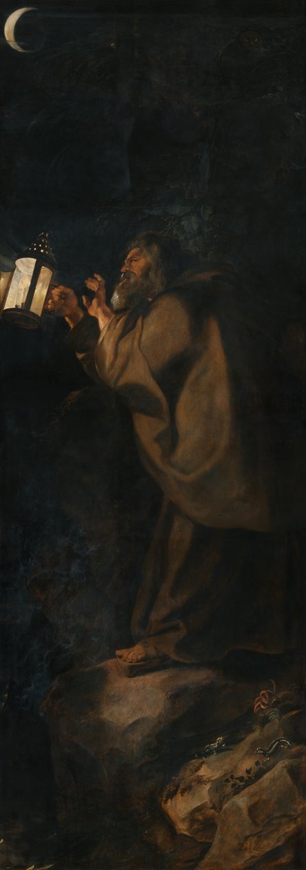 Św. Krzysztof i Pustelnik, tuż za okiennicą tryptyku Zdjęcie z Krzyża autorstwa Peter Paul Rubens