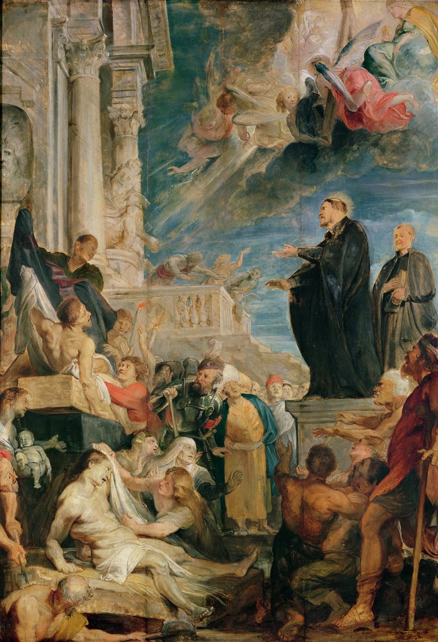 Św. Franciszek Ksawery błogosławiący chorych (olej na płótnie) autorstwa Peter Paul Rubens