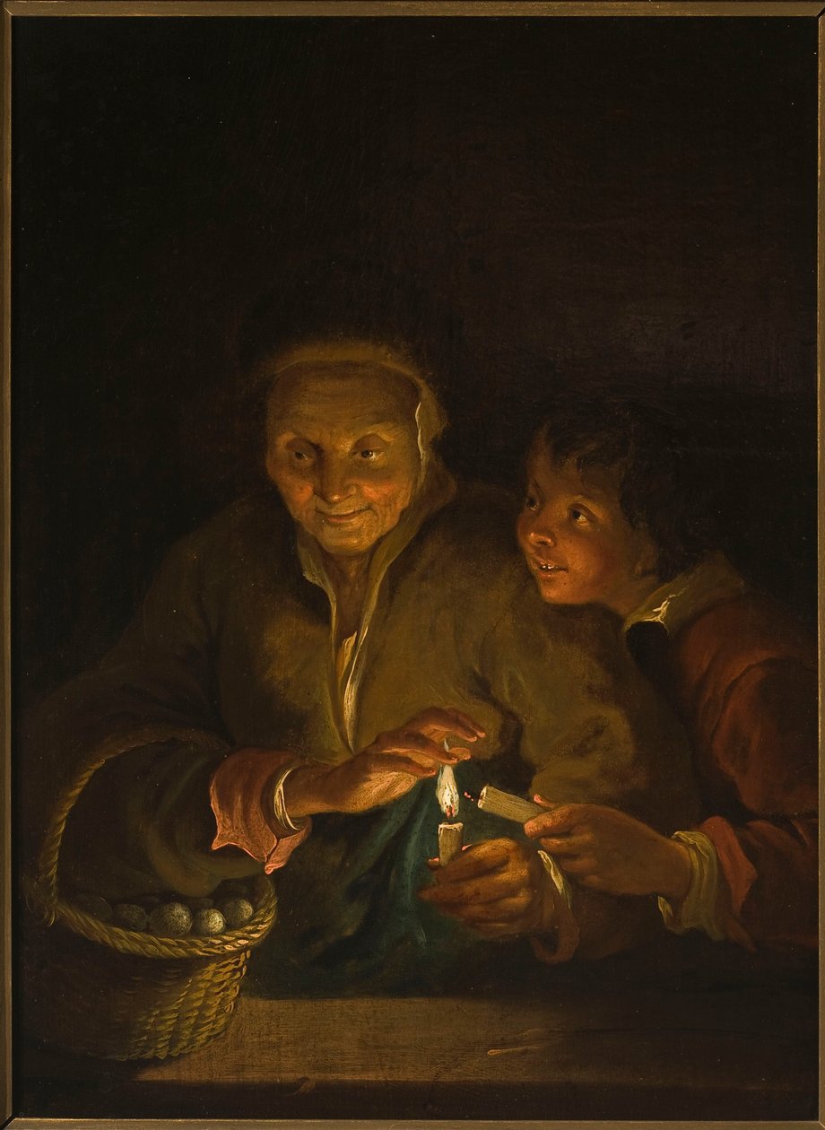 Staruszka i chłopiec ze świecą autorstwa Peter Paul Rubens