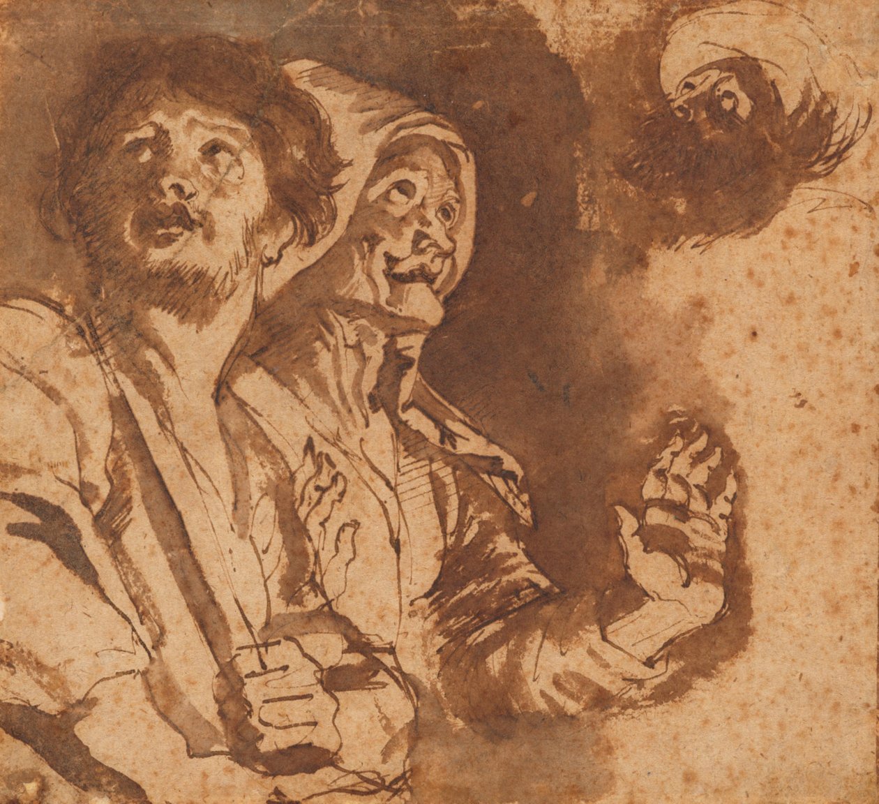 Studium do obrazu „Pokłon pasterzy” autorstwa Peter Paul Rubens