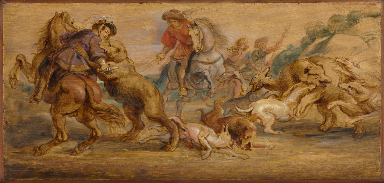 Studium do polowania na niedźwiedzie w Alcazar, Madryt, ok. 1930. 1639. autorstwa Peter Paul Rubens