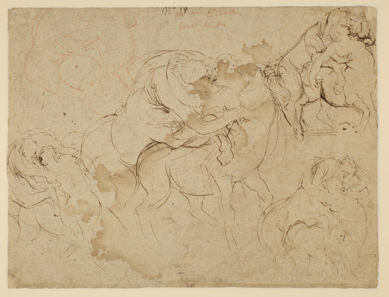 Studium postaci męskich i centaurów żeńskich (Centaurydy) (verso) autorstwa Peter Paul Rubens