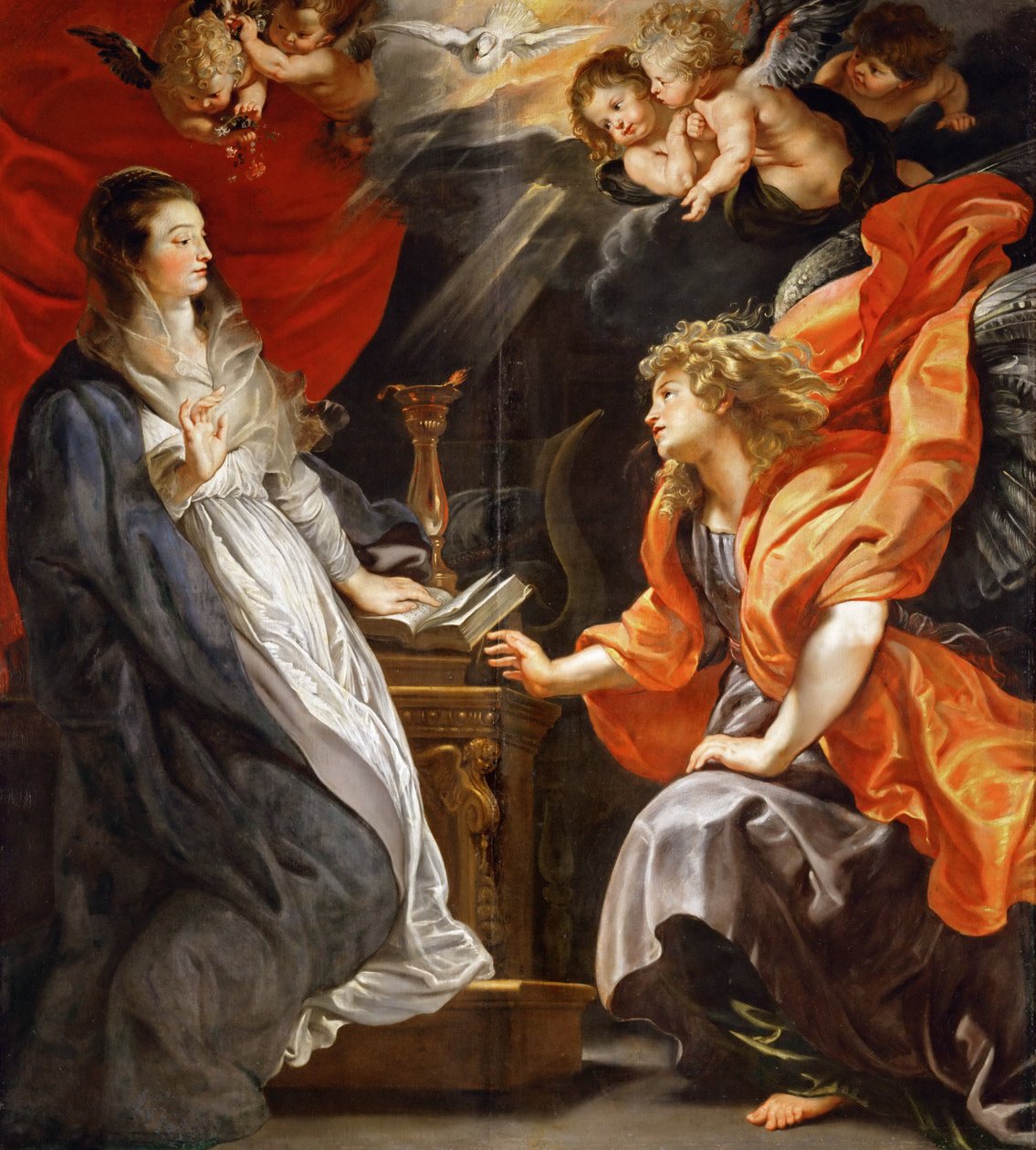 Zwiastowanie - Pieter Paul Rubens (1577-1640). Olej na płótnie, ok. 1609. Wymiar: 224x200 cm. Muzeum Historii Sztuki, Wiedeń autorstwa Peter Paul Rubens
