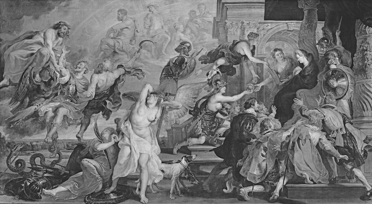 Apoteoza Henryka IV i proklamacja regencji Marii de Medici autorstwa Peter Paul Rubens