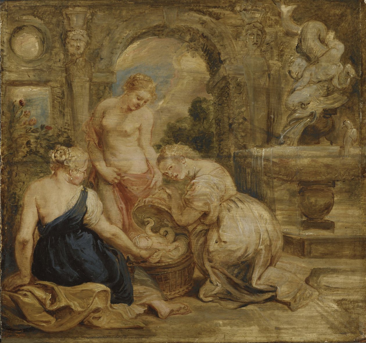 Córki Kekropsa odkrywają Erichtoniosa autorstwa Peter Paul Rubens