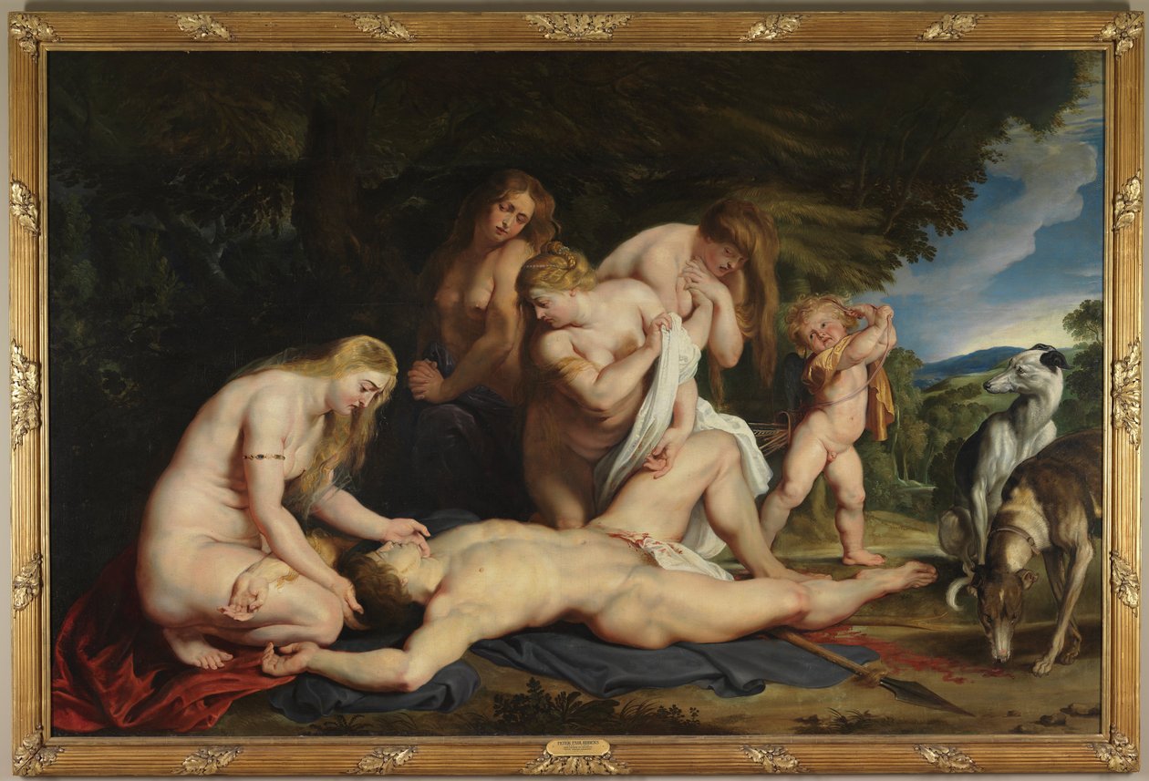 Śmierć Adonisa (z Wenus, Kupidynem i Trzema Gracjami) autorstwa Peter Paul Rubens