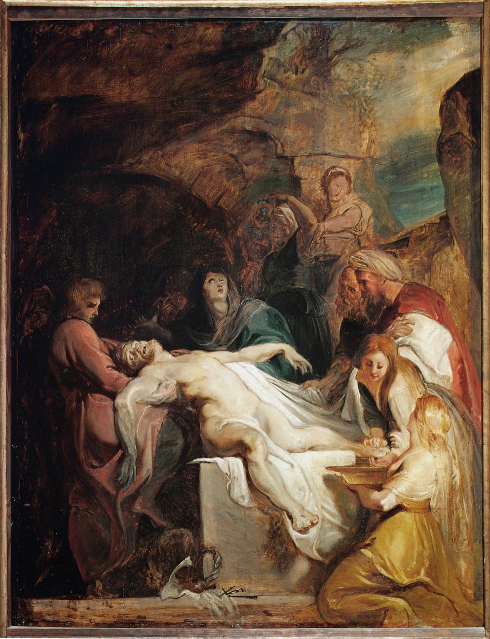 Złożenie do grobu Chrystusa (obraz na drewnie dębowym) autorstwa Peter Paul Rubens